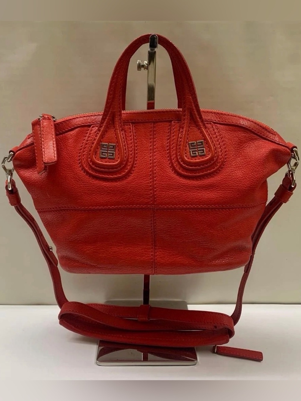 Givenchy Nightingale 2-Way Mini Shoulder Bag/Handbag Authentic Leather Red